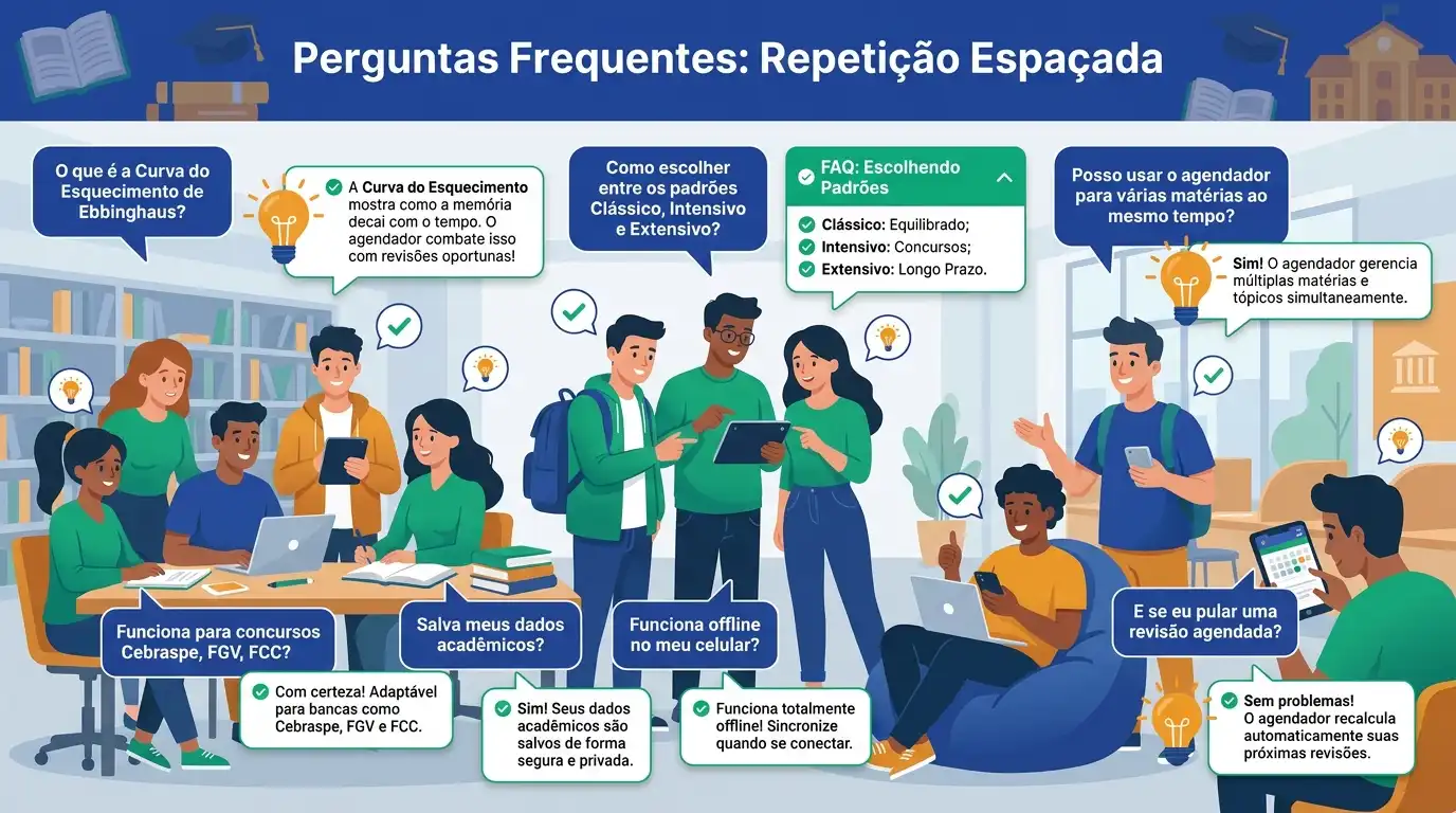 Dúvidas e perguntas frequentes sobre o cronograma de revisão