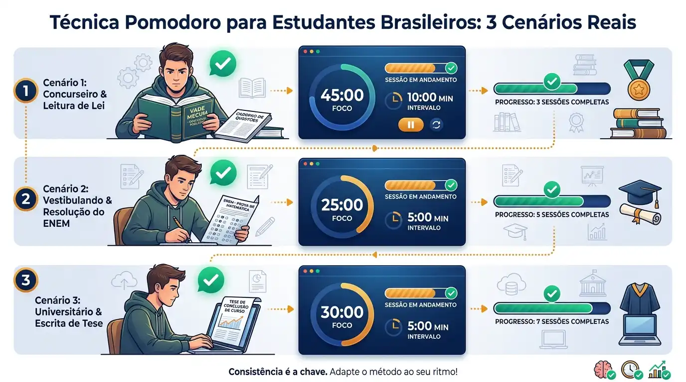 Exemplo prático de adaptação do método Pomodoro à vida real