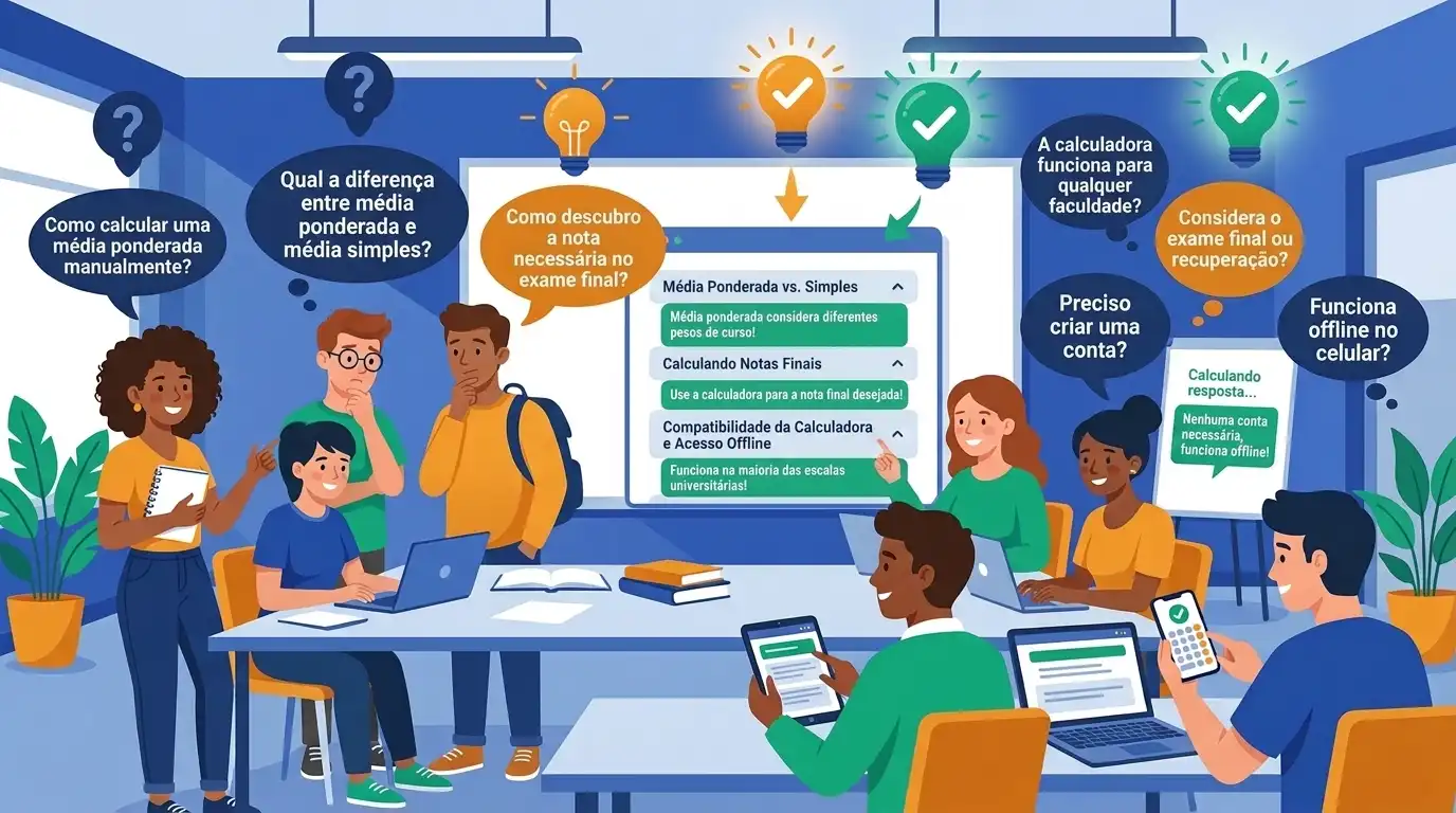 Dúvidas frequentes de estudantes sobre como calcular notas com peso