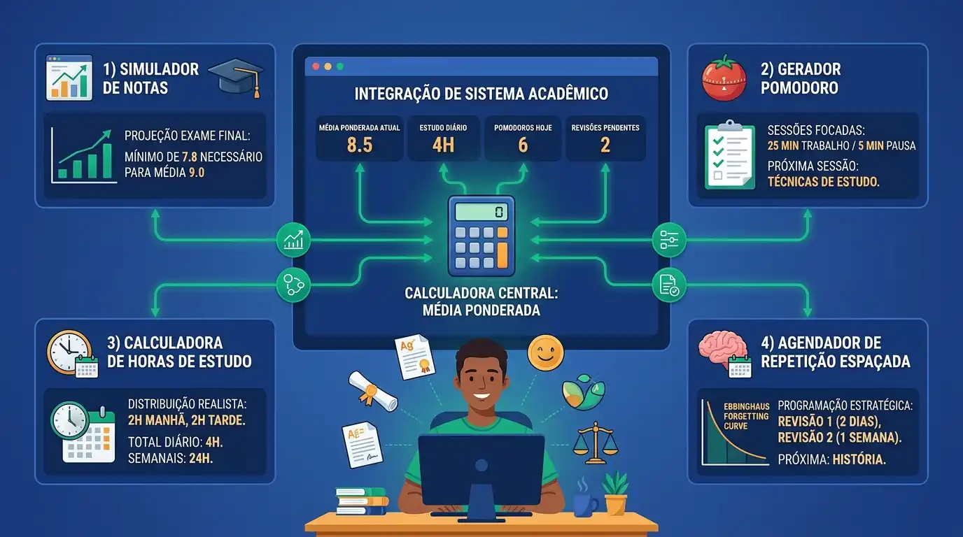 Organização da rotina de estudos baseada nos resultados das notas parciais