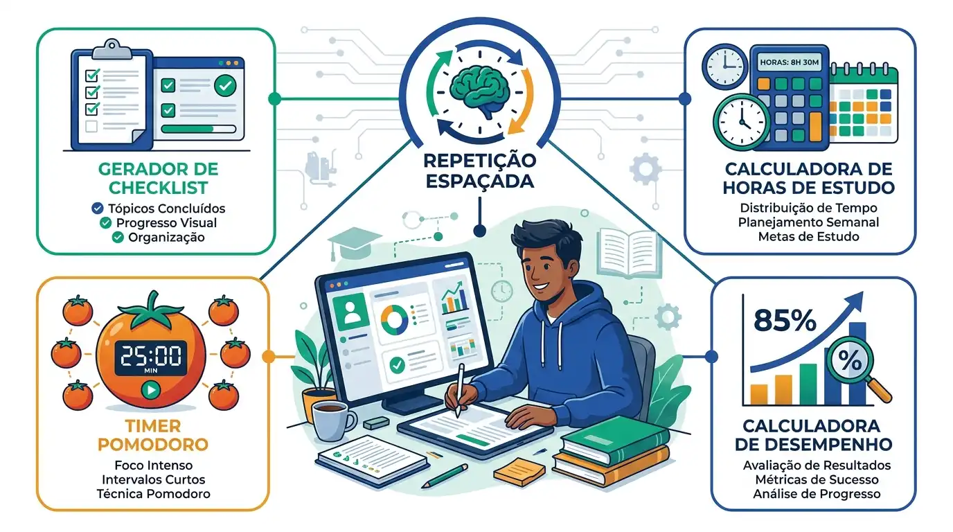 Integre a revisão ao seu ecossistema de estudos